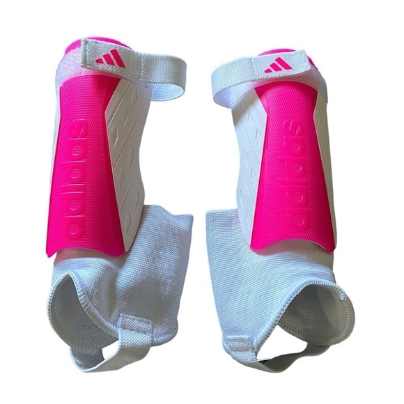 Adidas Trio Match Junior Soccer Shin Guards S Pink White NEW - Picture 3 of 6